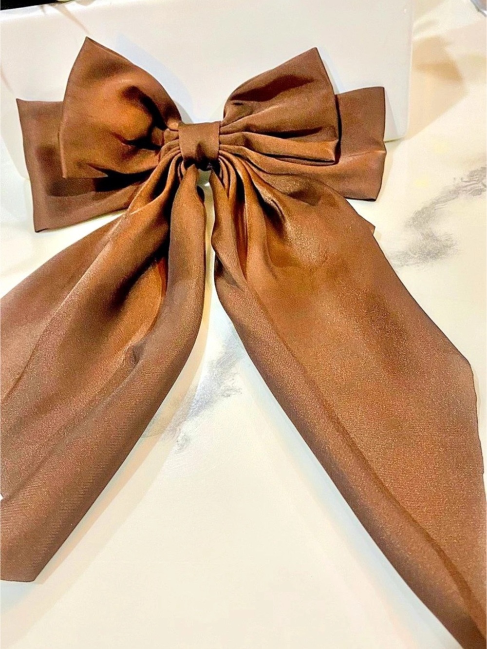 Brown a ribbon Bow For Hair